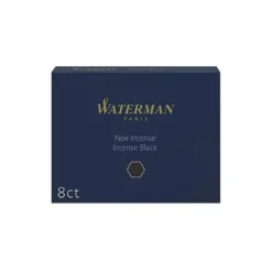 Tinta estilografica waterman negra caja de 8 cartuchos standard largos