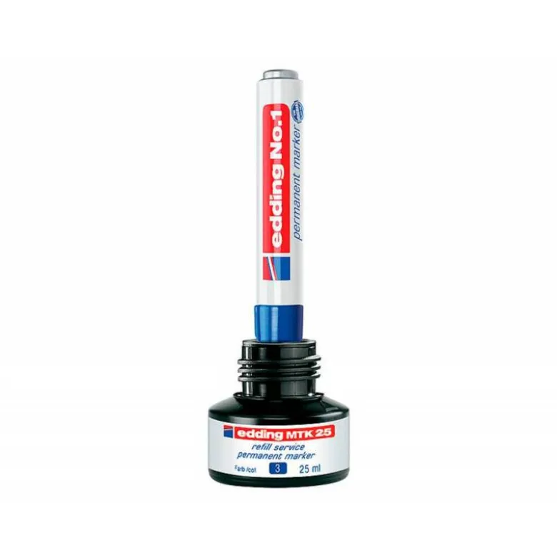 TINTA ROTULADOR EDDING MTK25 CON SISTEMA CAPILAR COLOR AZUL FRASCO DE 25 ML