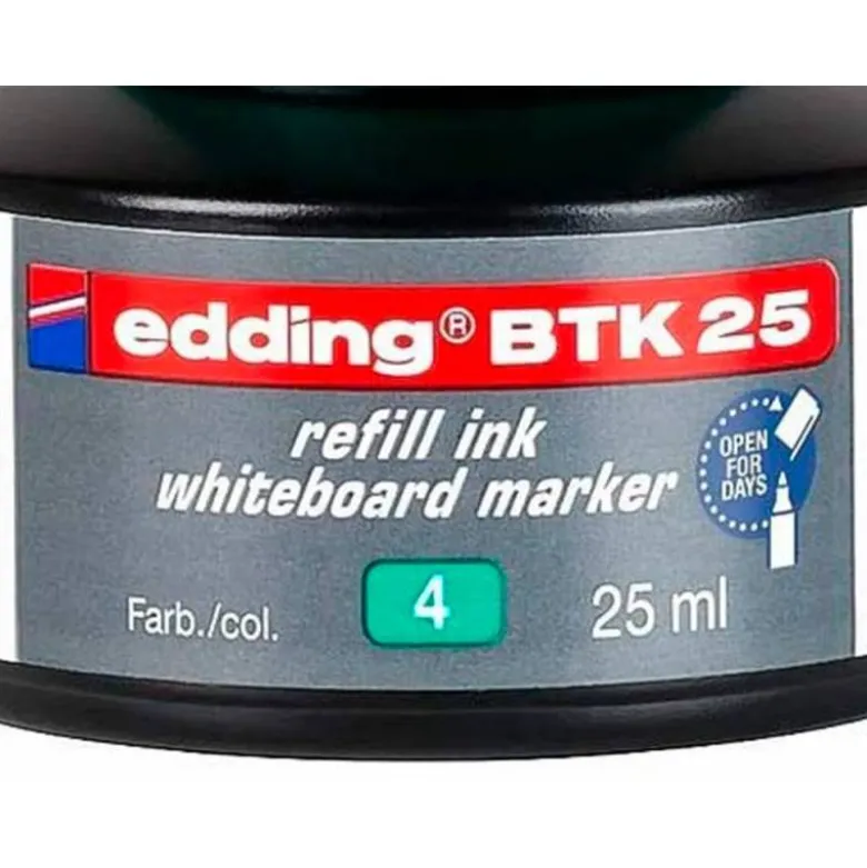 TINTA ROTULADOR EDDING PIZARRA BLANCA BTK-25 COLOR VERDE FRASCO DE 25 ML