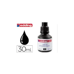 Tinta rotulador edding t-25 negro frasco de 30 ml