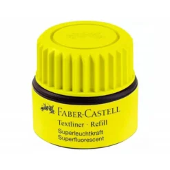 TINTA ROTULADOR FABER CASTELL TEXTLINER FLUORESCENTE 1549 CON SISTEMA CAPILAR COLOR AMARILLO FRASCO DE 30 ML