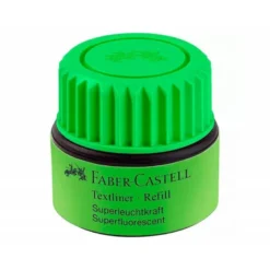 TINTA ROTULADOR FABER CASTELL TEXTLINER FLUORESCENTE 1549 CON SISTEMA CAPILAR COLOR VERDE FRASCO DE 30 ML