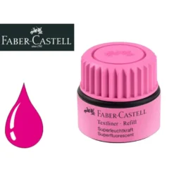 TINTA ROTULADOR FABER CASTELL TEXTLINER FLUORESCENTE 1549 CON SISTEMA CAPILAR COLOR ROSA FRASCO DE 30 ML