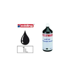 Tinta Rotulador Permanente Edding T-1000 Color Negro Frasco de 1 litro
