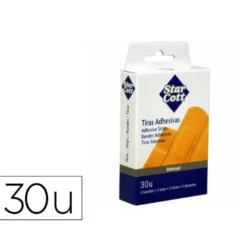 TIRA PROTECTORA STAR COTT FLEXIBLE PARA HERIDAS Y CORTES CAJA DE 30 UNIDADES TRES TAMAÑOS SURTIDOS