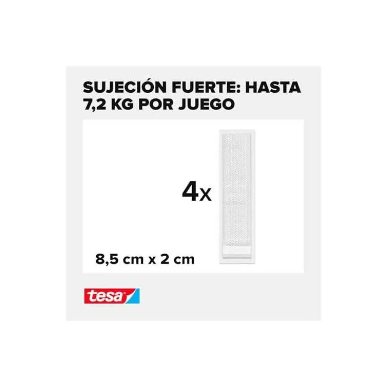 TIRA ADHESIVA TESA POWERSTRIPS CLICK HASTA 7,2 KG 4X2
