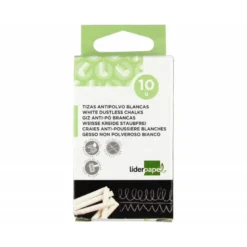 Tiza blanca antipolvo Liderpapel caja 10 unidades