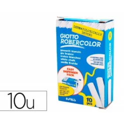 Tiza blanca antipolvo robercolor caja de 10 unidades