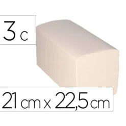TOALLA SECAMANOS BUNZL GREENSOURCE HIDROSOLUBLE CELULOSA BLANCO PLEGADO EN V 3 CAPAS 21X22,5 CM CAJA DE 15