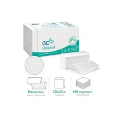 Toalla de papel mano engarzada ecologica xtrasec 20x23 cm 2 capas paquete196 unidades.