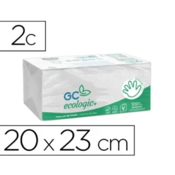 Toalla de papel mano engarzada ecologica xtrasec 20x23 cm 2 capas paquete196 unidades.