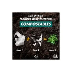 TOALLITA DESINFECTANTE SANYTOL BIODEGRADABLE PAQUETE DE 24 UNIDADES
