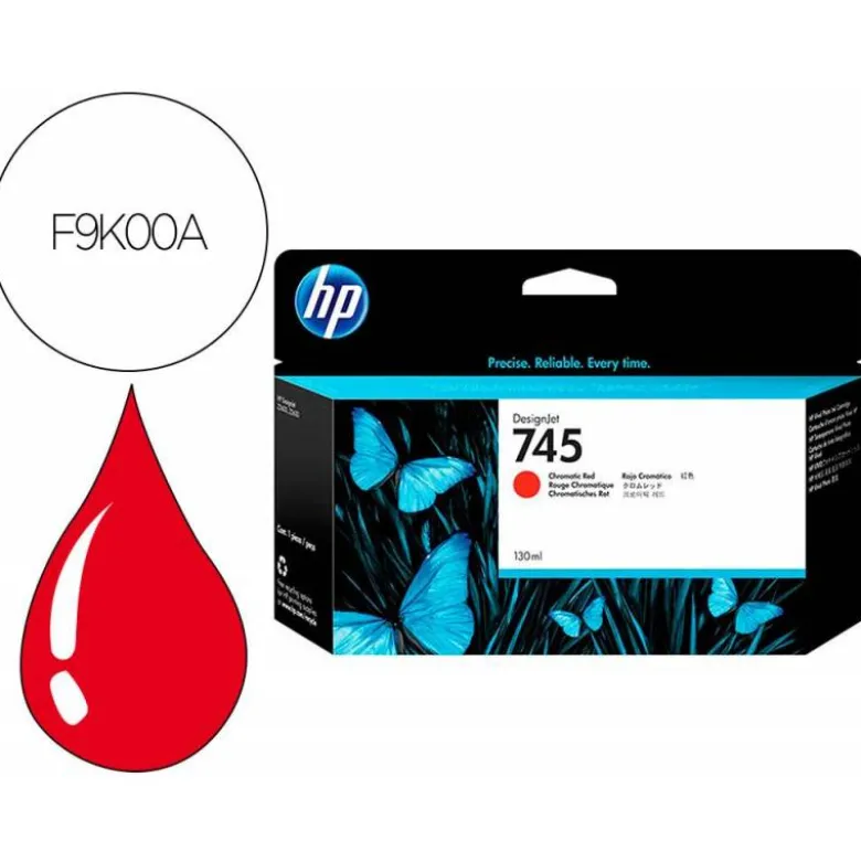 TONER HP DESIGNJET 745 COLOR ROJO F9K00A