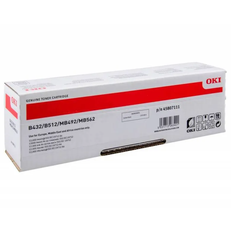 TONER OKI N45807111 NEGRO 12000 PAGINAS