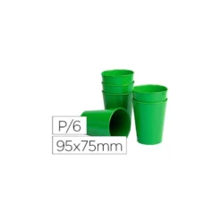 Vaso ABS verde 95x75 mm con borde grueso redondeado