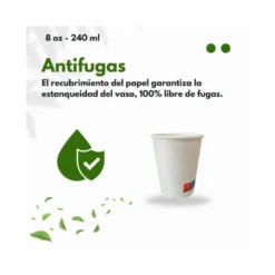 Vaso termico carton 240 cc Paquete de 50 unidades