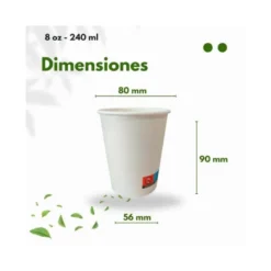 Vaso termico carton 240 cc Paquete de 50 unidades