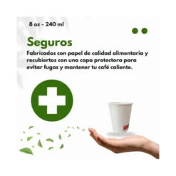 Vaso termico carton 240 cc Paquete de 50 unidades
