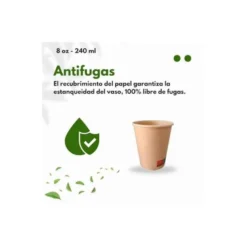 VASO TERMICO CARTON KRAFT 240 CC PAQUETE DE 50 UNIDADES