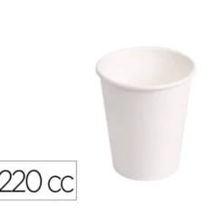 VASO DE CARTON BIODEGRADABLE BLANCO 220 CC PAQUETE DE 50 UNIDADES