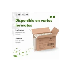 VASO DE CARTON BIODEGRADABLE BLANCO 220 CC PAQUETE DE 50 UNIDADES