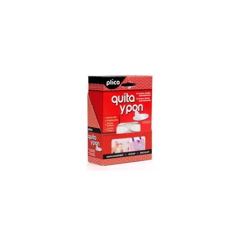 VELCRO ADHESIVO OVALADO PLICO QUITA Y PON BLISTER DE 24 UNIDADES