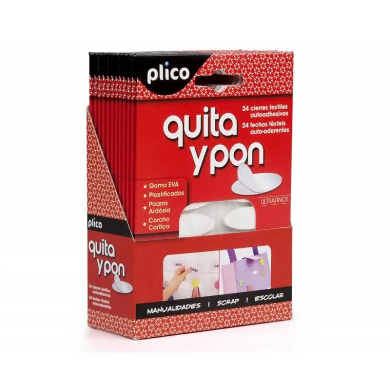VELCRO ADHESIVO OVALADO PLICO QUITA Y PON BLISTER DE 24 UNIDADES