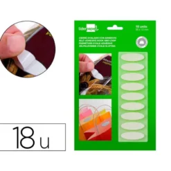 VELCRO AUTOADHESIVO OVALADO LIDERPAPEL QUITA Y PON BLANCO 35X12 MM BLISTER DE 18 UNIDADES