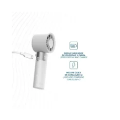 VENTILADOR DE MANO DAEWOO HIGH POWER 10W 80 VELOCIDADES RECARGABLE COLOR BLANCO