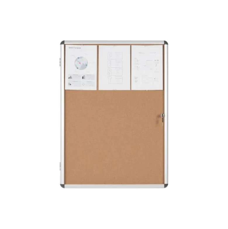 VITRINA DE ANUNCIOS BI-OFFICE FONDO CORCHO DE INTERIOR MARCO DE ALUMINIO 720X981 MM