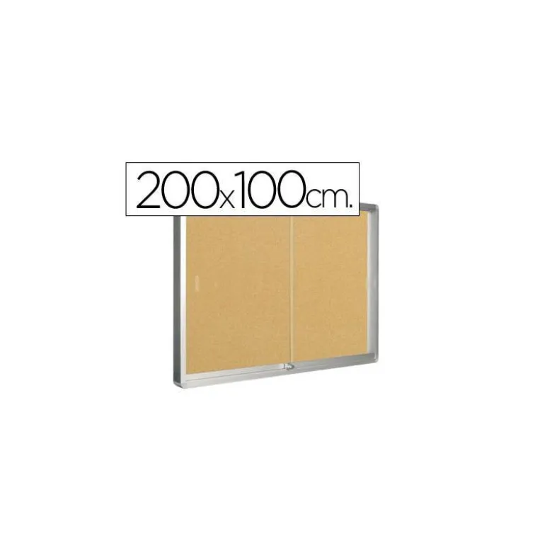 Vitrina de anuncios q-connect marco de aluminio medidas 1000 x 2000 mm.