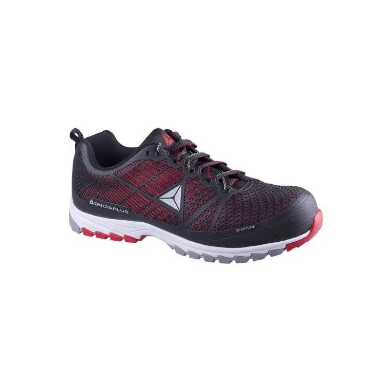 Zapatos de seguridad de Poliuretano marca DeltaPlus Negro y Rojo talla 43