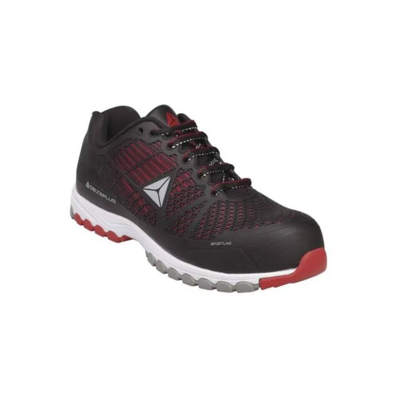 Zapatos de seguridad de Poliuretano marca DeltaPlus Negro y Rojo talla 44