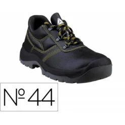ZAPATOS DE SEGURIDAD DELTAPLUS PIEL CRUPON PIGMENTADA SUELA PU BI DENSIDAD COLOR NEGRO TALLA 44