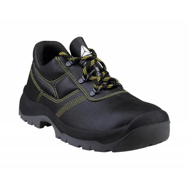 ZAPATOS DE SEGURIDAD DELTAPLUS PIEL CRUPON PIGMENTADA SUELA PU BI DENSIDAD COLOR NEGRO TALLA 46