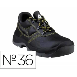 ZAPATOS DE SEGURIDAD DELTAPLUS PIEL CRUPON PIGMENTADA SUELA PU BI DENSIDAD COLOR NEGRO TALLA 36
