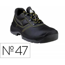 ZAPATOS DE SEGURIDAD DELTAPLUS PIEL CRUPON PIGMENTADA SUELA PU BI DENSIDAD COLOR NEGRO TALLA 47
