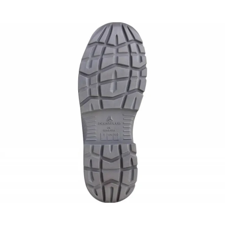ZAPATOS DE SEGURIDAD DELTAPLUS PIEL CRUPON PIGMENTADA SUELA PU BI DENSIDAD COLOR NEGRO TALLA 47